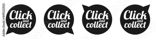Click And Collect Concept Speech Bubbles - Vector Illustrations Isolated On White Background
