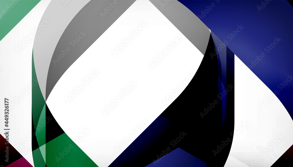 Abstract square shape with overlapping waves, minimal geometric background. Vector Illustration For Wallpaper, Banner, Background, Landing Page