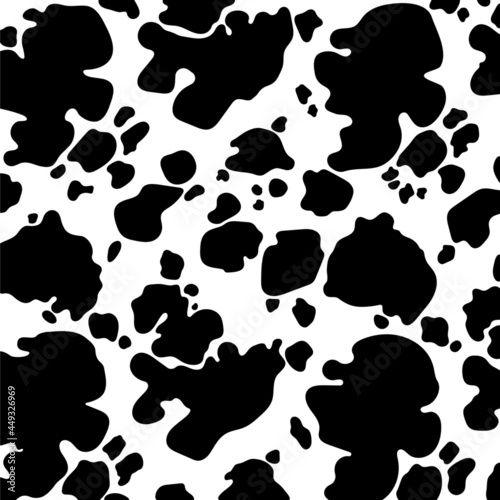 Vector  black cow print pattern animal seamless. Cow skin abstract for printing  cutting  and crafts Ideal for mugs  stickers  stencils  web  cover. wall stickers  home decorate and more.