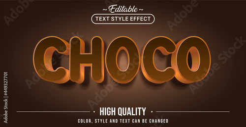 Editable text style effect - Choco text style theme.
