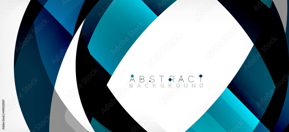 Geometric abstract background. Circle created with overlapping color shapes. Vector Illustration For Wallpaper, Banner, Background, Landing Page Geometric abstract background. Circle created with overlapping color shapes. Vector Illustration For Wallpaper, Banner, Background, Landing Page