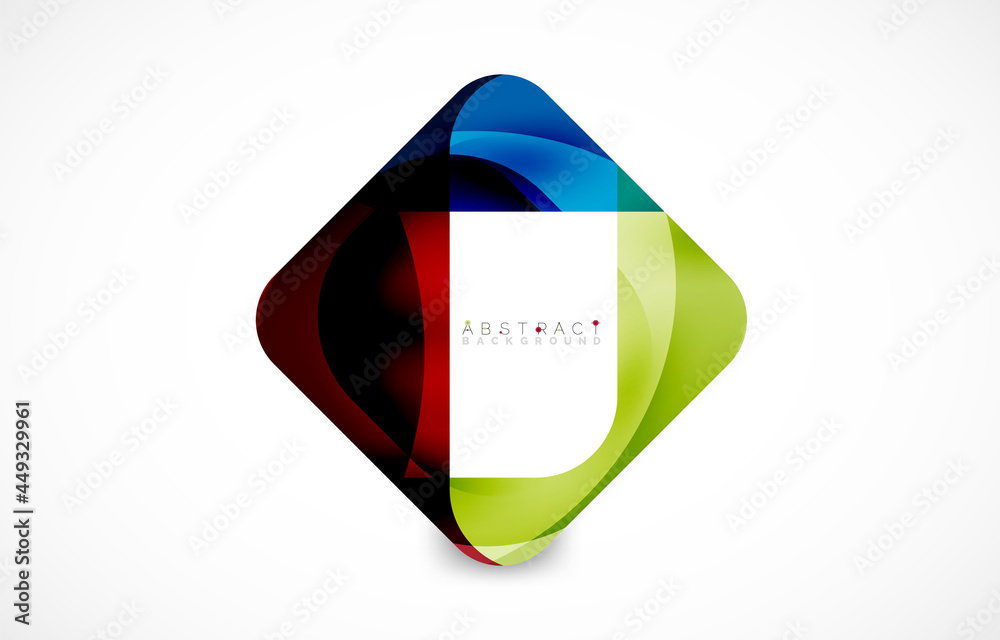 Minimal background. Abstract square shape with round corners created with wavy forms. Vector Illustration For Wallpaper, Banner, Background, Landing Page Minimal background. Abstract square shape with round corners created with wavy forms. Vector Illustration For Wallpaper, Banner, Background, Landing Page