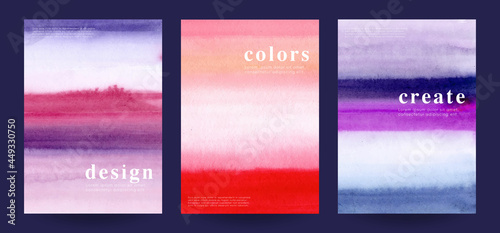 Creative Watercolor gradients. Hand painted vector textures.