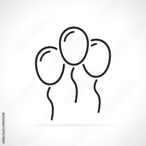 festive balloons thin line icon