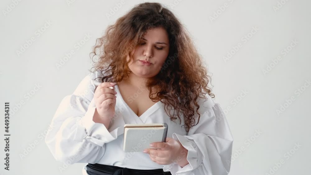 task planning pensive curvy woman successful idea task planning pensive curvy woman successful idea