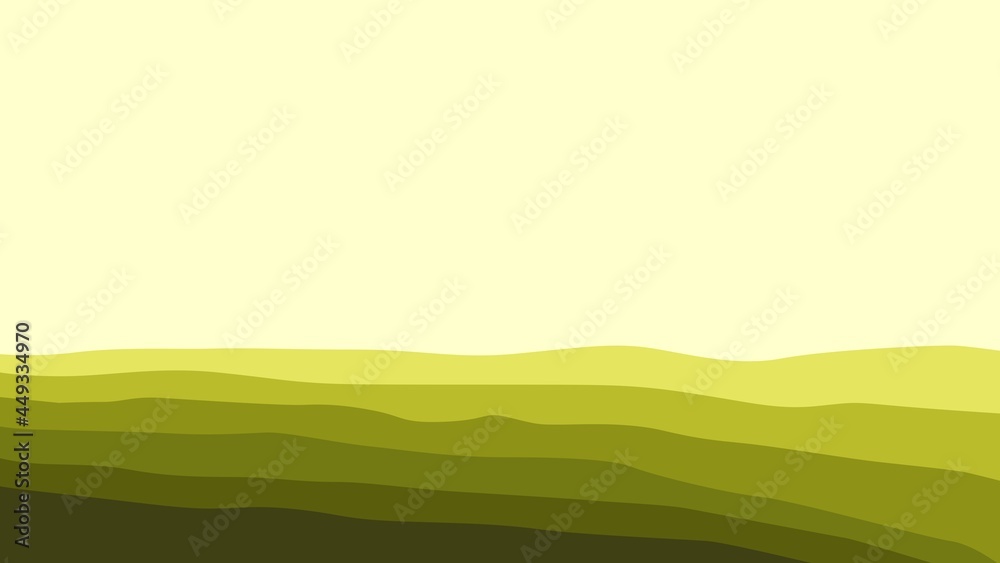 Simple green or grass field layers vector illustration. Nature grass landscape vector illustration for background, desktop background, banner, backdrop.