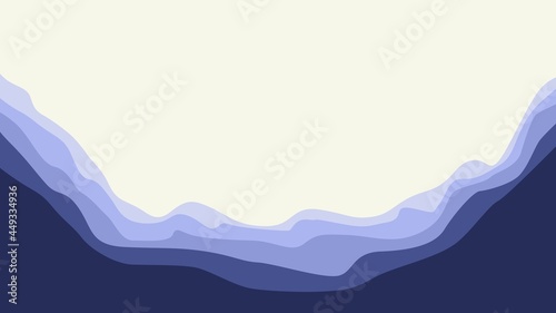 Wavy water or mountain look-alike scenery vector illustration. Abstract wavy blue background. Used for background, desktop background, design template, presentation template, banner, backrdrop.