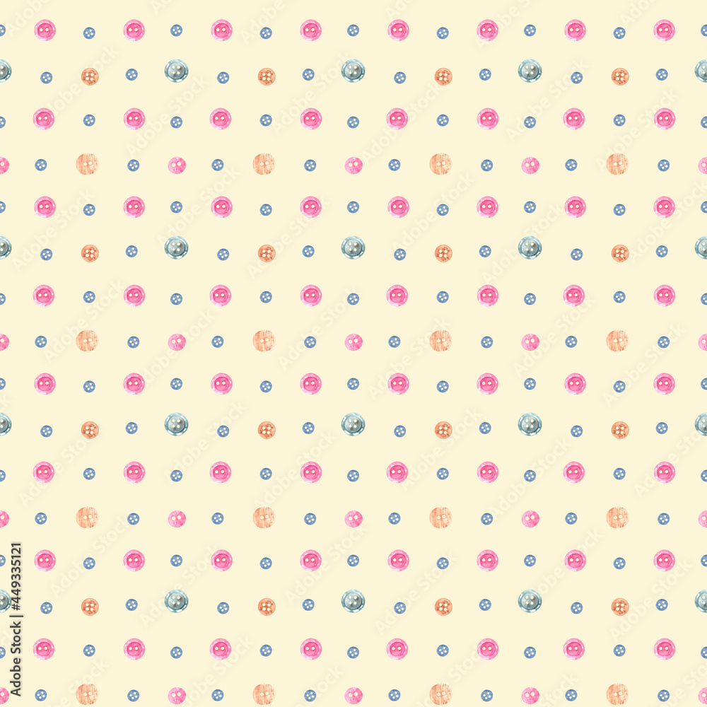 Watercolor seamless pattern with sewing elements. This hand-drawn pattern can be used for wrapping paper designs. packaging, wallpaper and textiles. Watercolor seamless pattern with sewing elements. This hand-drawn pattern can be used for wrapping paper designs. packaging, wallpaper and textiles.
