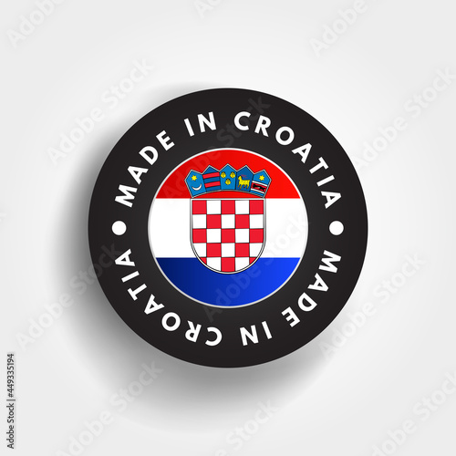 Made in Croatia text emblem badge, concept background