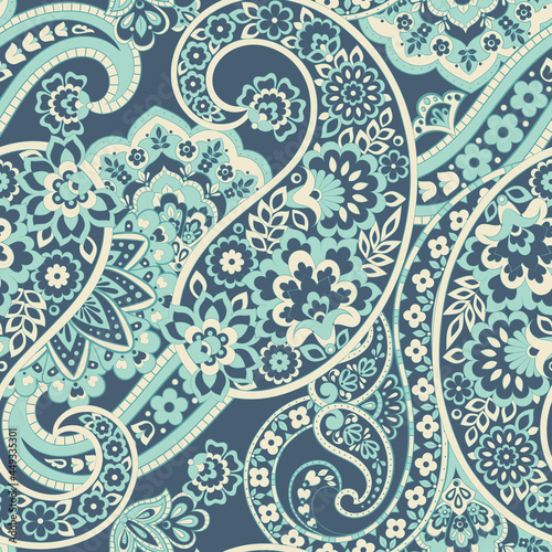 paisley seamless Vector pattern. batik style background