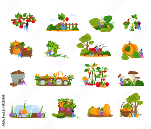 Harvesting Flat Icon Set
