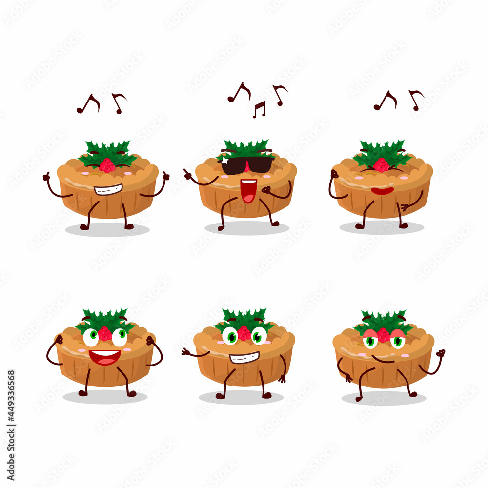 Obraz premium An image of pie christmas dancer cartoon character enjoying the music