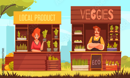 Local Farmers Market Illustration