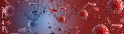 3d render Corona virus background.3d rendering