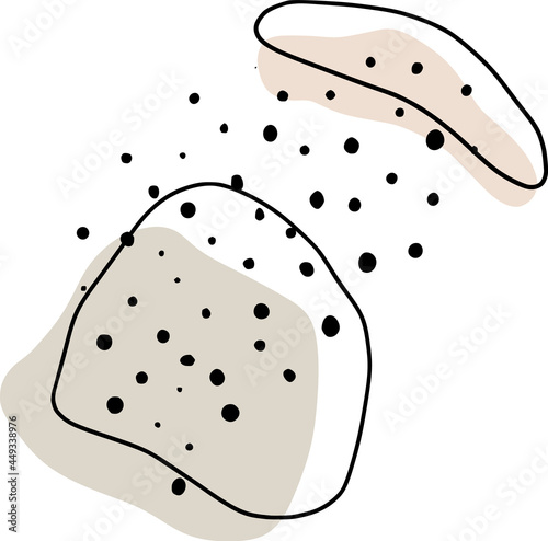 Hand drawn organic shapes w...