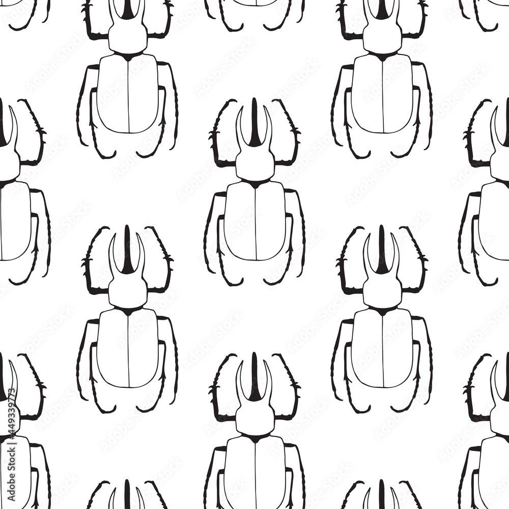 Fototapeta premium Seamless pattern. Vector illustration. Drawing of bugs.