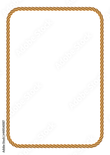 Vector square frame made of fabric rope.