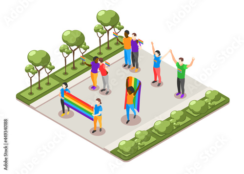 International Day Against Homophobia Isometric Composition