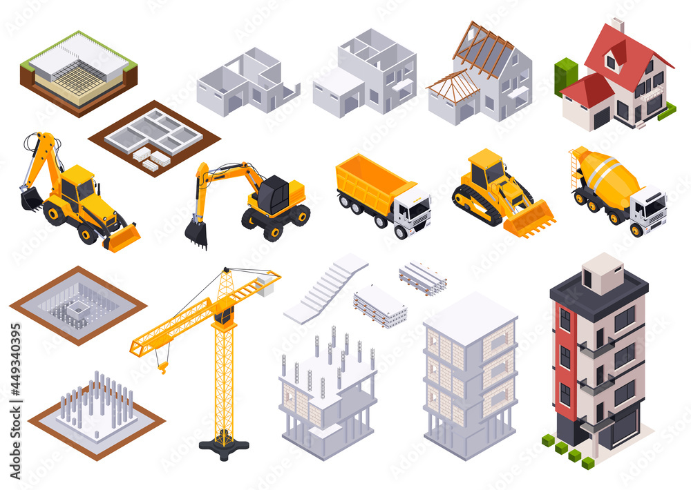 Construction Animation Icon Construction Icons Set Stock Vector | Adobe Stock