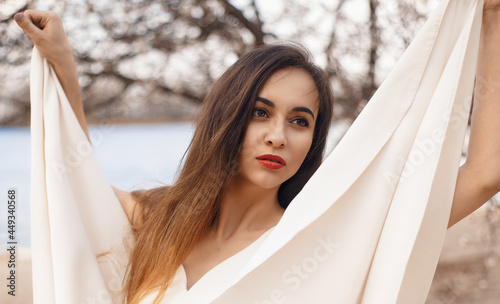 girl outdoors in spring