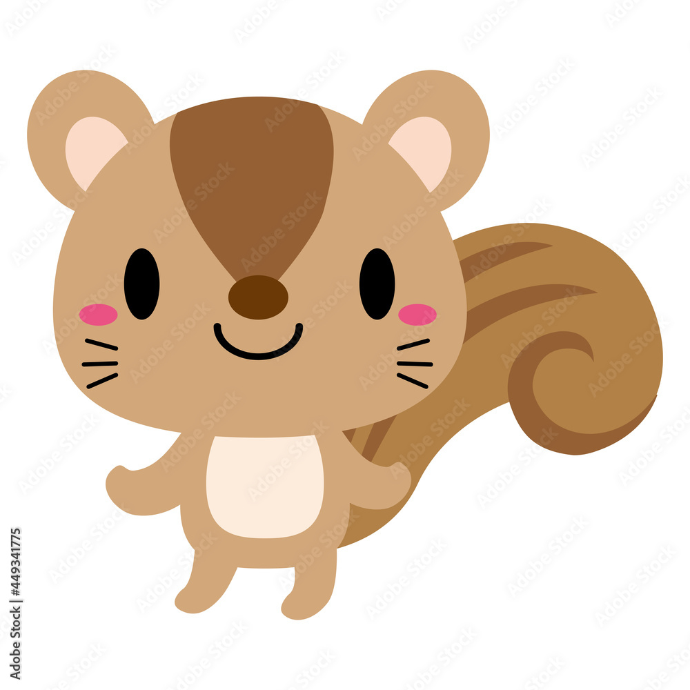 Obraz premium 立ちポーズ 動物 イラスト リス01