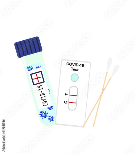 Antigen test kits (ATK) for COVID-19 illustration isolated on background.  