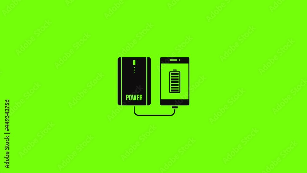 Power bank charging smartphone icon animation Power bank charging smartphone icon animation