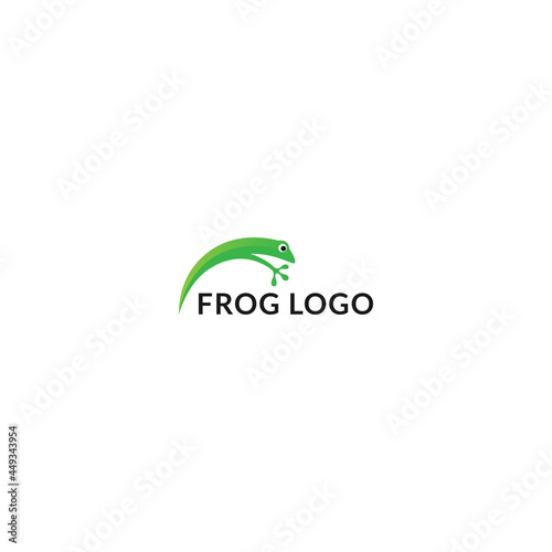 jumping frog vector logo design. logo template