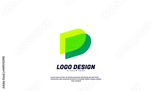 abstract creative modern idea branding for company or corporate multicolor design with flat design