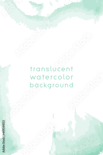 Watercolor frame template with copy space, abstract translucent water color brush strokes. Vertical format for  invitation bannr buisiness card and social media