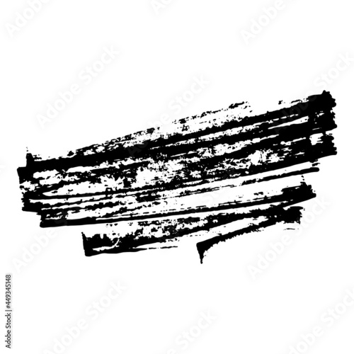 Grunge background, brushstroke.Abstract distress ink texture.Hand-drawn gouache paint strip,smear with roughness and scuffs.Art element for design.Isolated. Vector illustration