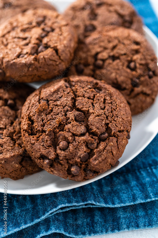 Fototapeta premium Double chocolate chip cookies