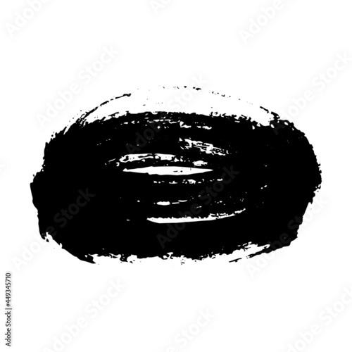 Grunge background, brushstroke.Abstract distress ink texture.Hand-drawn gouache paint strip,smear with roughness and scuffs.Art element for design.Isolated. Vector illustration