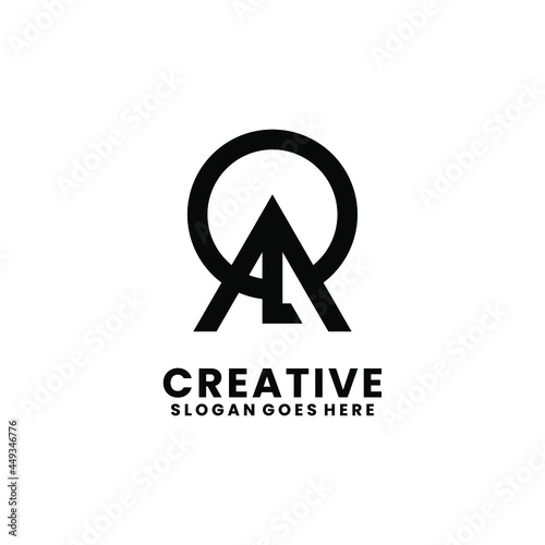 Initials Monogram Letter AOL OAL Circular logo design  photo