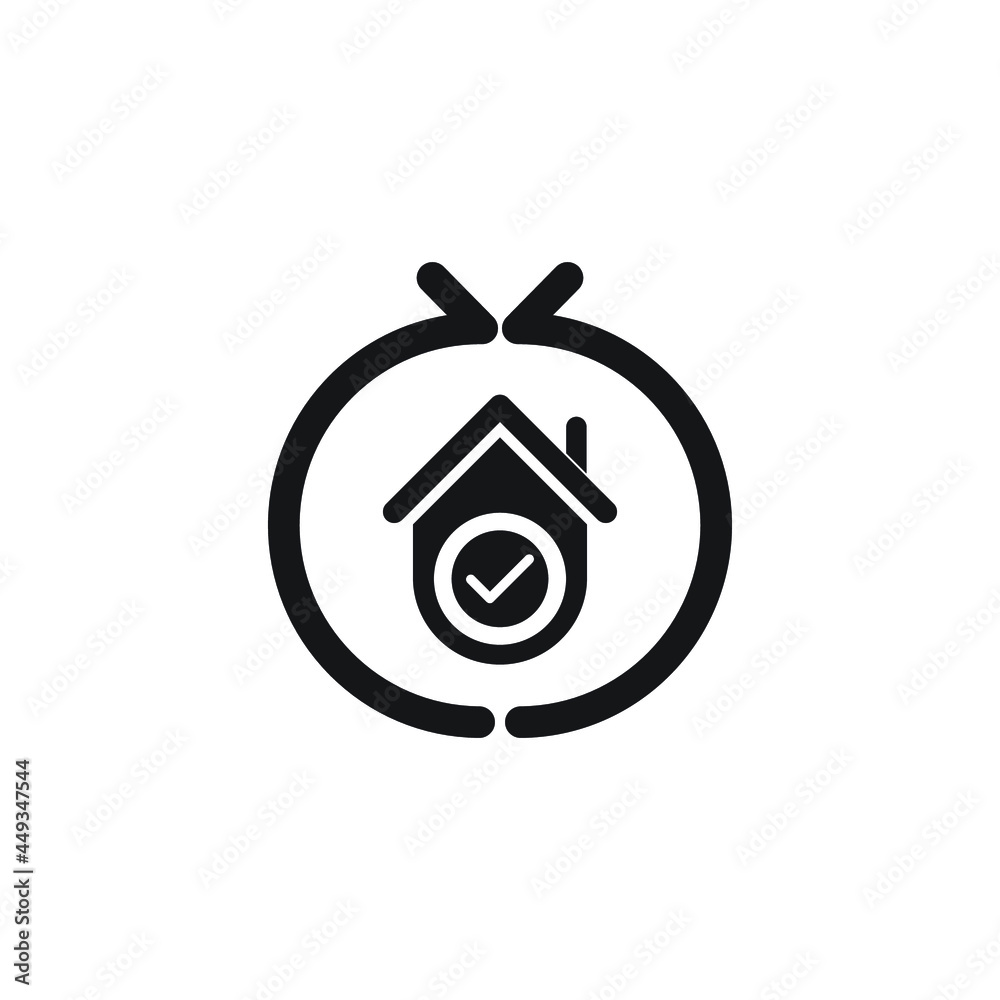 Icon vector graphic of approve home symbol Icon vector graphic of approve home symbol