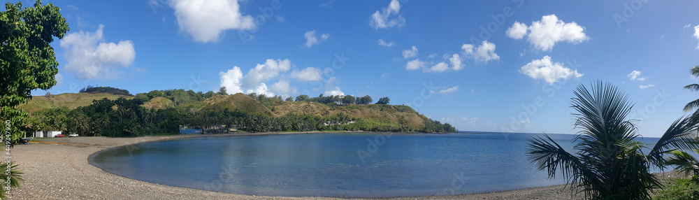 tranquil deep blue ocean and light blue sky in Santa Rita, Guam tranquil deep blue ocean and light blue sky in Santa Rita, Guam