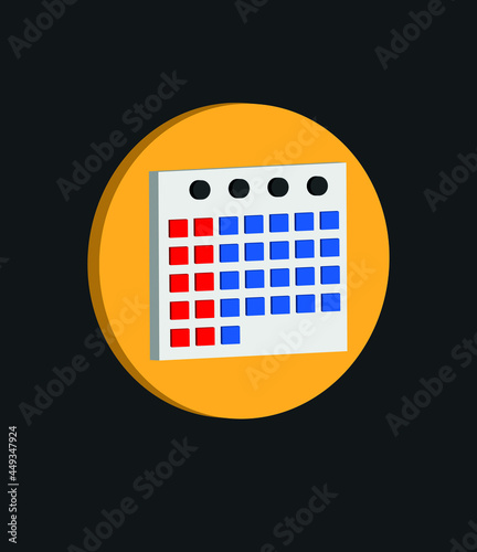 University calendar with 3d perspective. calendar 3d illustration.