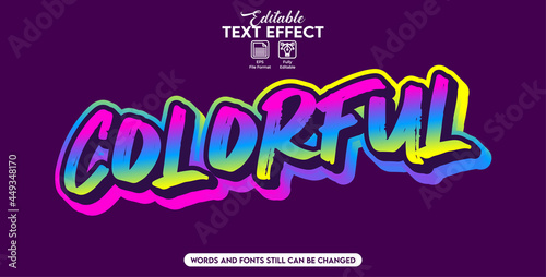 Editable text effect colorful