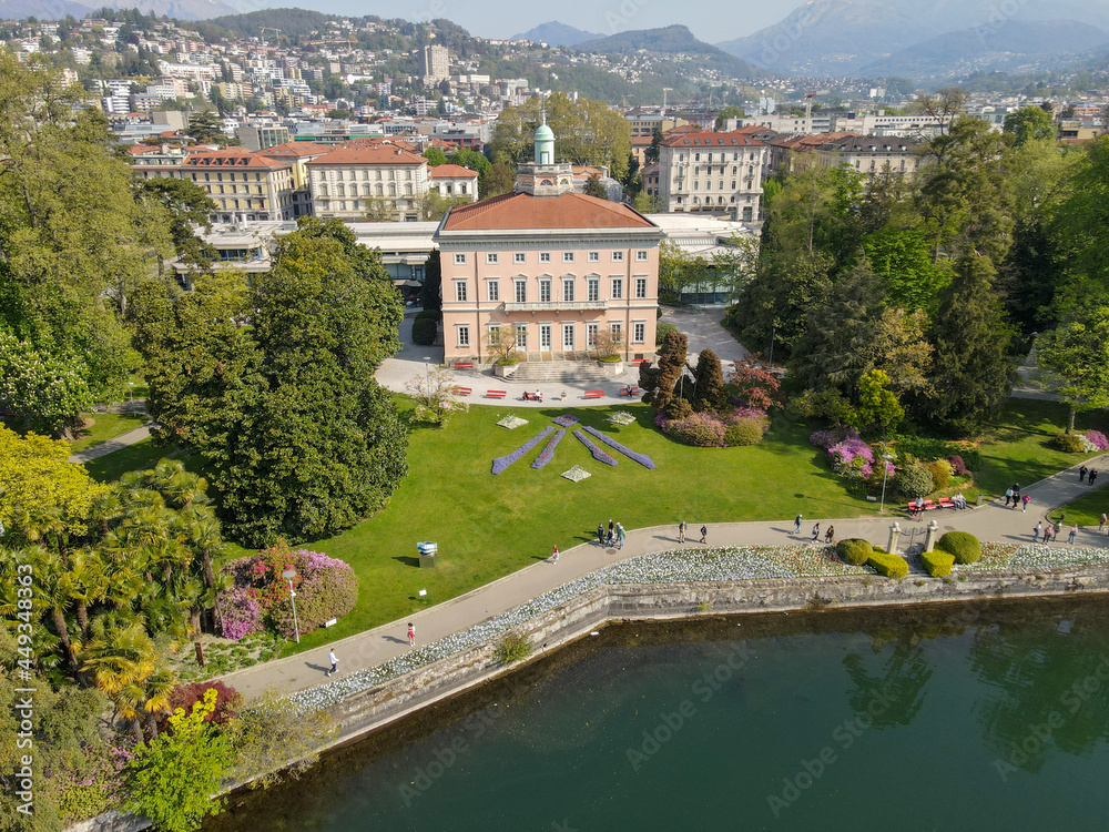 Villa Ciani on botanical park at Lugano in Switzerland