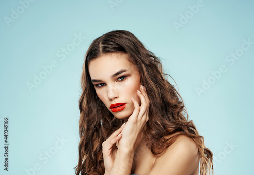 woman bare shoulders isolated background passion