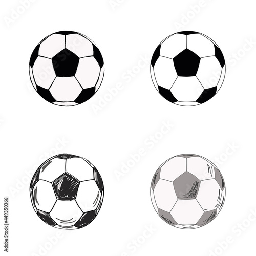 Soccer ball. Set of vector illustrations.