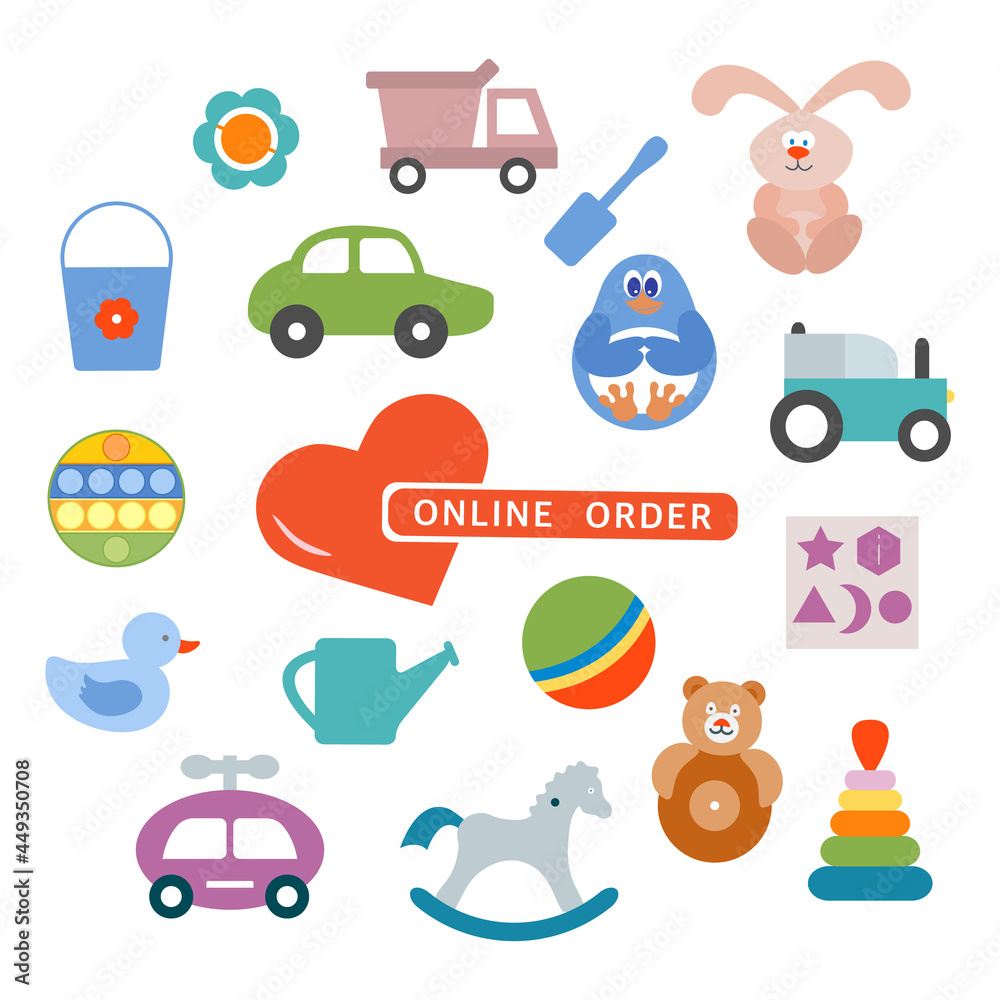 Vector Online order Kid Toy Play Game Childhood Vector Online order Kid Toy Play Game Childhood