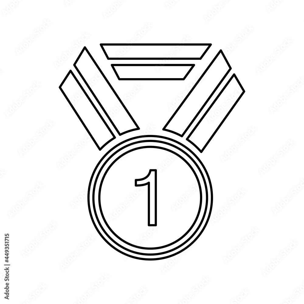 medal icon on a white background, vector illustration