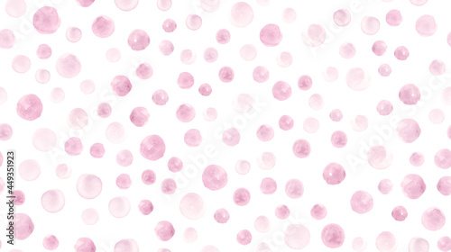 Wallpaper Mural Seamless Pink Watercolor Circles. Geometric Hand Drawn Dots Background. Modern Hand Paint Print. Art Rose Watercolor Torontodigital.ca