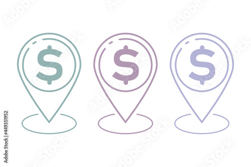 dollar icon on a white background, vector illustration