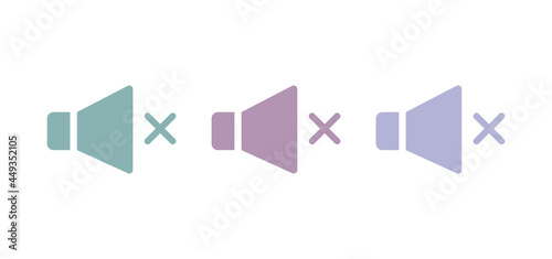 sound prohibition icon on white background, vector illustration