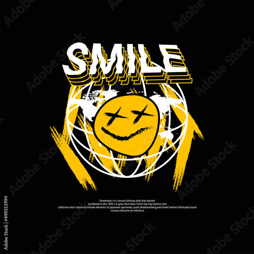Smile writing design, suitable for screen printing t-shirts, clothes, jackets and others