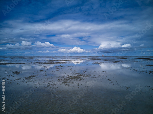 water reflection blue sky