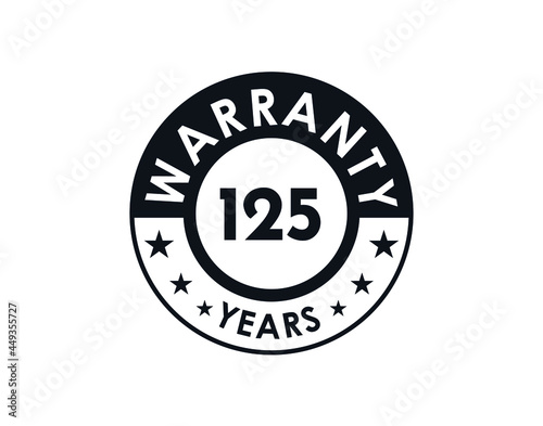 125 years warranty logo isolated on white background