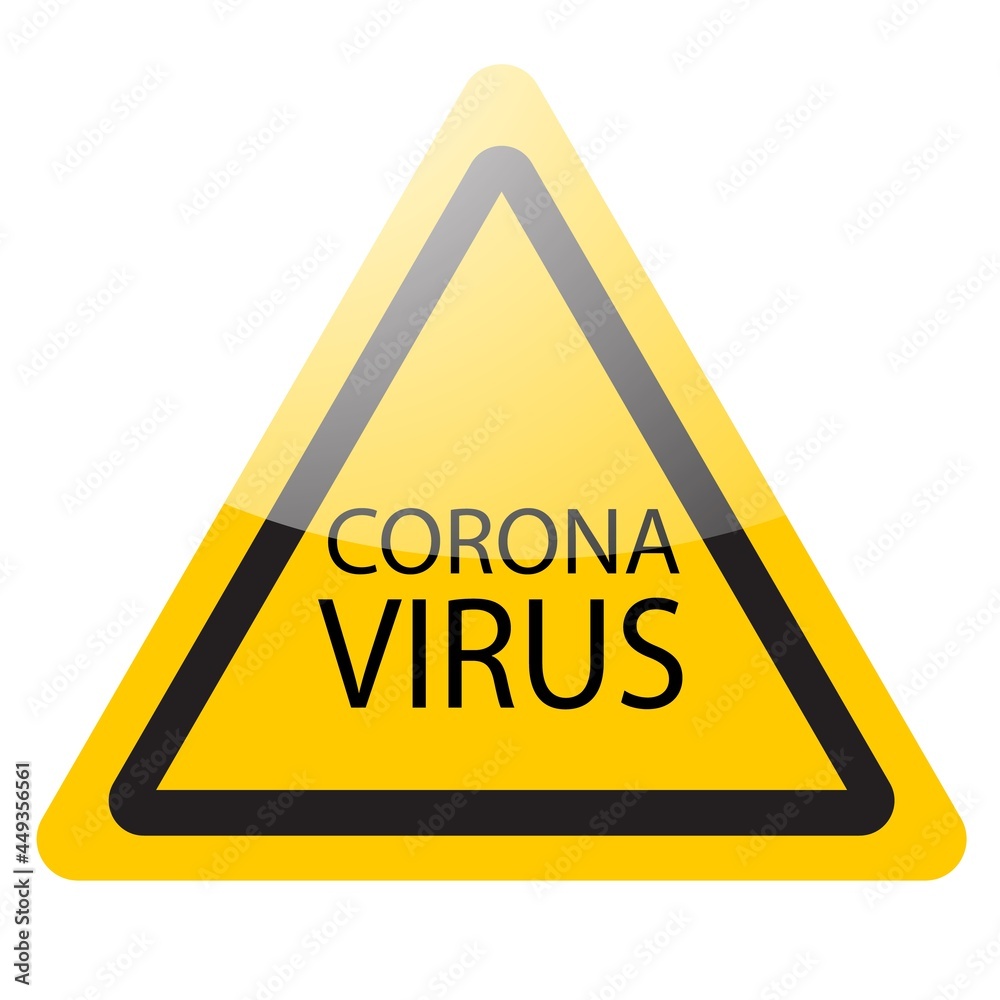 Warning sign of virus coronavirus covid-19. Vector icon Warning sign of virus coronavirus covid-19. Vector icon